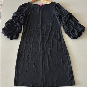 Lilly Pulitzer Black Dress with Ruffled Sleeves